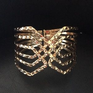 New Guess Hinged Gold Cuff Bracelet